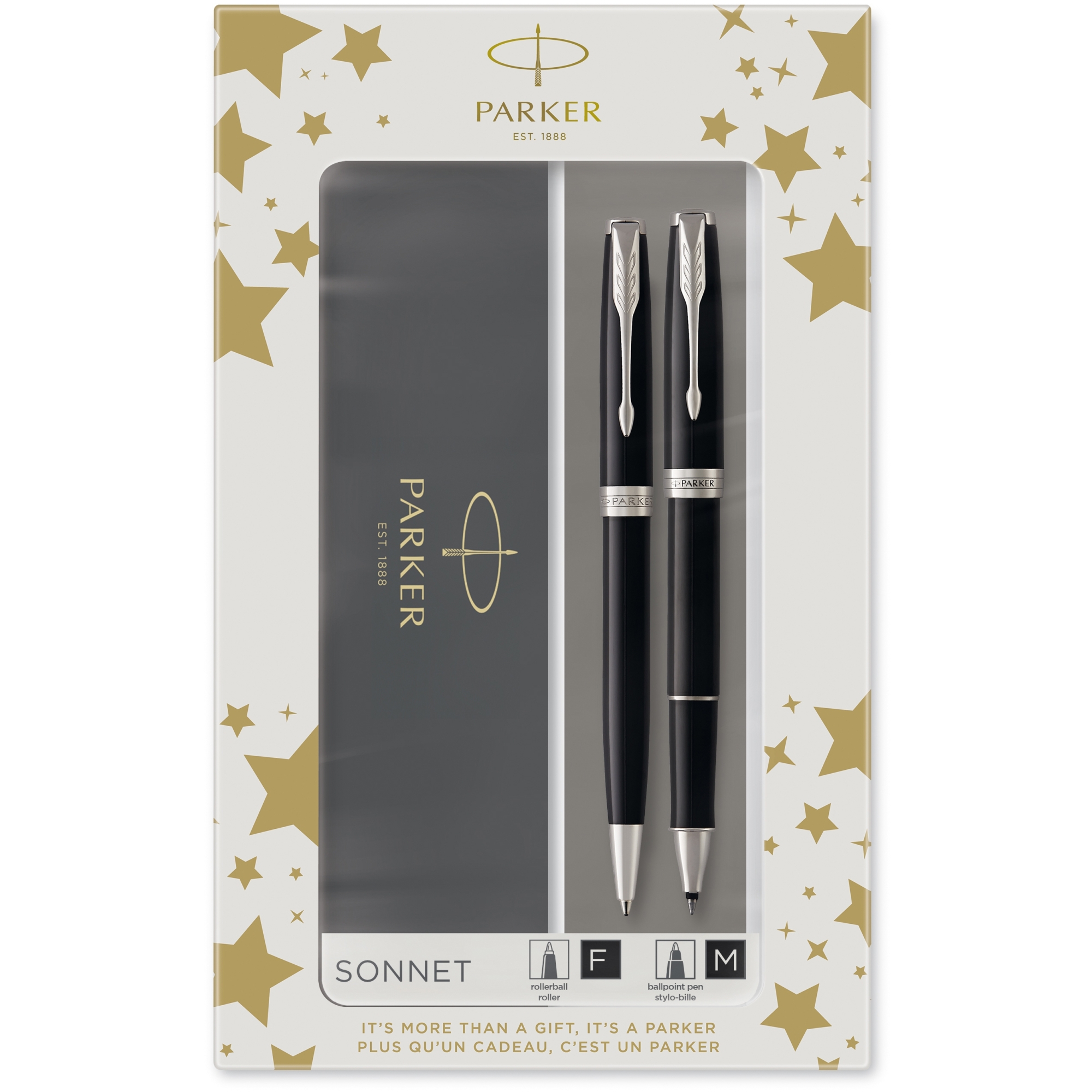 Parker - Set De Regalo Sonnet Ct Roller Y Bolígrafo Negro