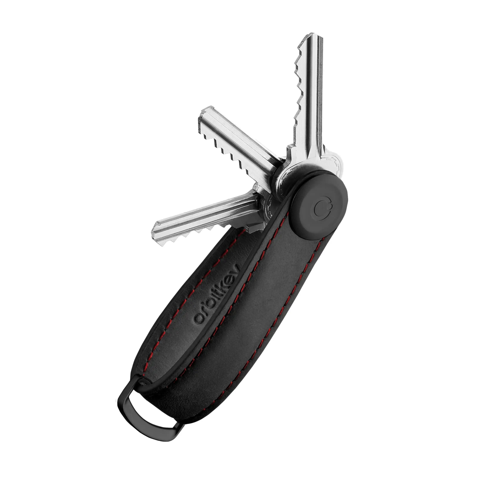 Orbitkey - 2.0 Crazy Horse Keychain Black And Red