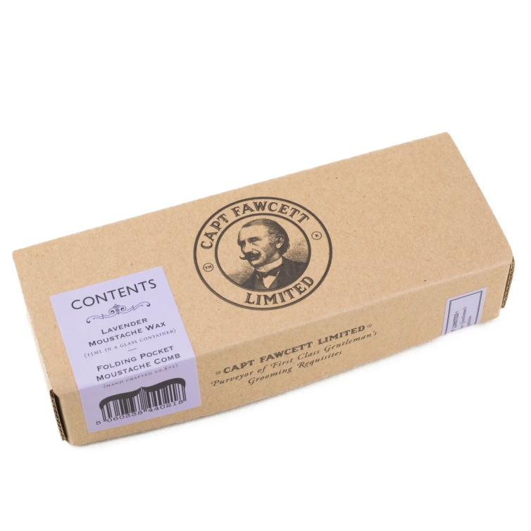 Lavender Darčeková sada skladací hrebeň a vosk na fúzy CAPTAIN FAWCETT - 6