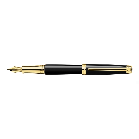 Ebony Black gold plated plniace pero  - 1