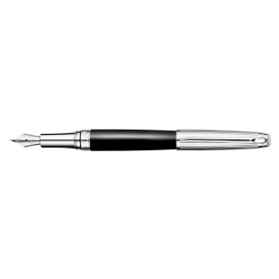 Léman Silver Plated Bicolor Black Fountain Pen  - 1