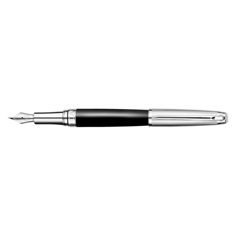 Bicolor Noir stylo-plume plaqué argent  - 1