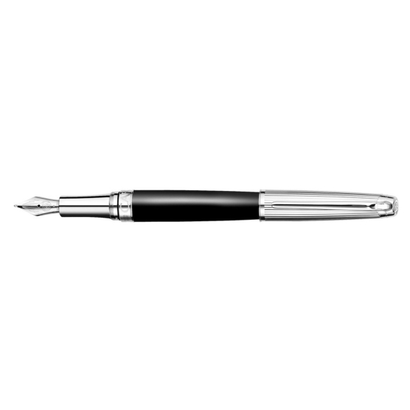 Bicolor Noir stylo-plume plaqué argent  - 1