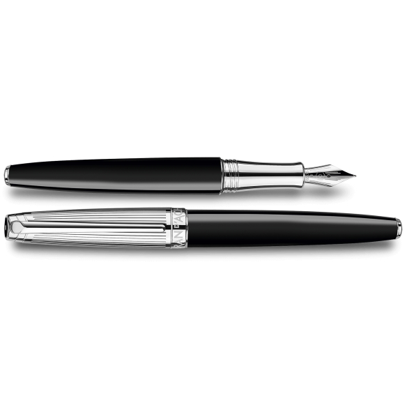 Bicolor Noir stylo-plume plaqué argent  - 2