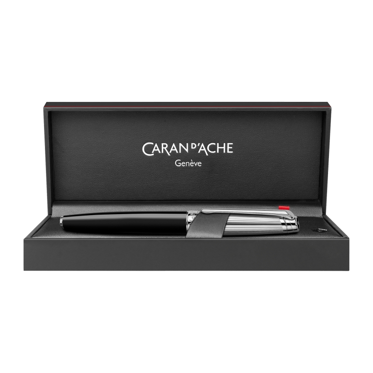 Bicolor Noir stylo-plume plaqué argent  - 3
