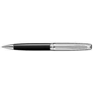 Léman Silver Plated Bicolor Black Ballpoint Pen CARAN D'ACHE - 1