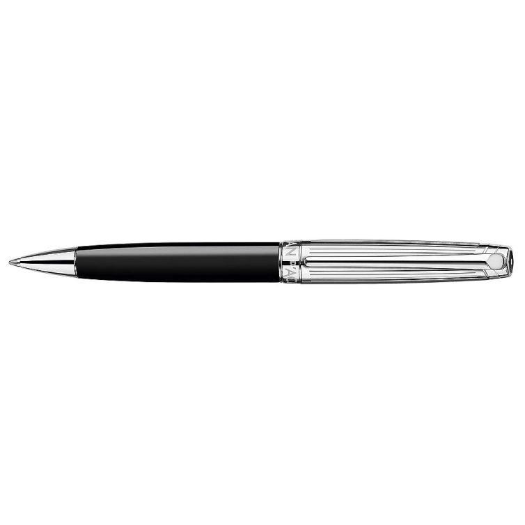 Léman Silver Plated Bicolor Black Ballpoint Pen CARAN D'ACHE - 1