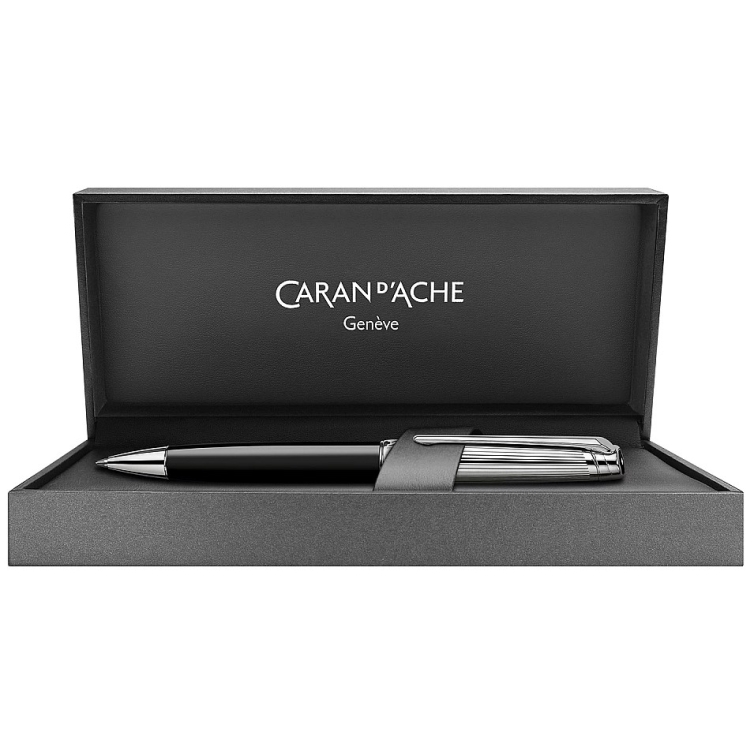 Léman Silver Plated Bicolor Black Guľôčkové pero CARAN D'ACHE - 2