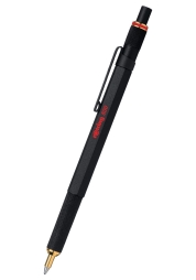Découvrez l'alliance parfaite de l'élégance et de la fonctionnalité avec Rotring 800 noir. Son corps hexagonal entièrement métallique, doté d'une zone de préhension moletée antidérapante et d'une finition en laiton laqué noir mat, assure une écriture confortable et raffinée. Équipé d'un mécanisme à clic et d'une recharge noire, c'est l'instrument d'écriture idéal, présenté dans un élégant coffret cadeau triangulaire.