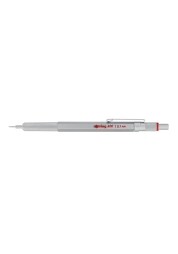 Experience precision and comfort with the 600 Silver mechanical pencil with its non-slip hexagonal metal body and adjustable hardness indicator. Its click mechanism and replaceable eraser under the cap offer comfort for continuous use. This Rotring pencil with 0.5 or 0.7mm thick HB lead, packaged in a triangular gift box, is the ideal choice for professionals who desire quality and reliability.