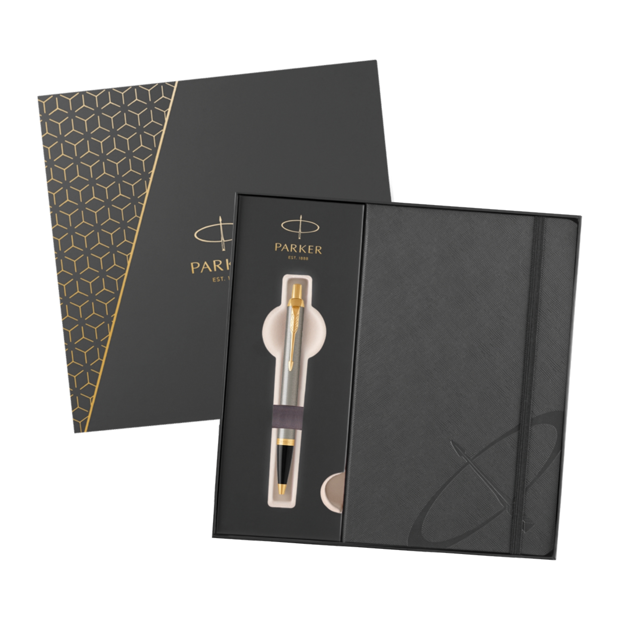 Parker - Im Brushed Metal Gt Ballpoint Pen And Notebook Gift Set