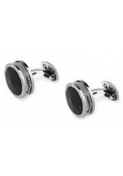 Regular Line Cufflinks. All Montegrappa Nero Uno cufflinks are made of steel and feature a special pivoting device on the end of a curved arm. This design ensures that the cufflinks are easy to fit through the cuff's, and will rest perfectly against the cuff itself. Nero Uno cufflinks are also available in PVD gunmetal and PVD rose gold finishes, with varying degrees of embellishment depending on the model, including resin cabochon or onyx and tiger eye faces, and rims engraved with the Montegrappa signature. Special models are accented with semi-precious stones.
