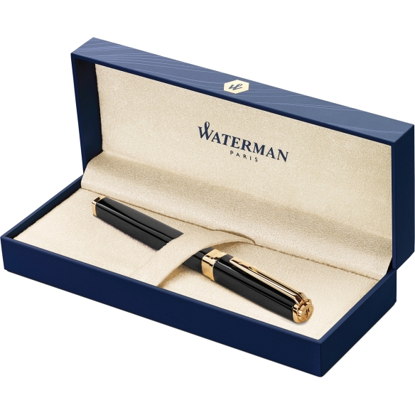 Slanke zwart gelakte vulpen met gouden afwerking Waterman - 5