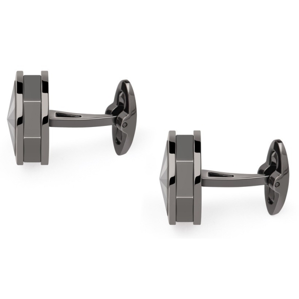 NeroUno Cufflinks with matching metal inlay MONTEGRAPPA - 4