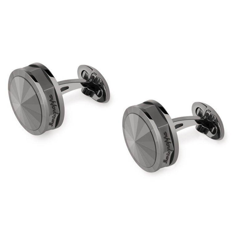 NeroUno Cufflinks with matching metal inlay MONTEGRAPPA - 1