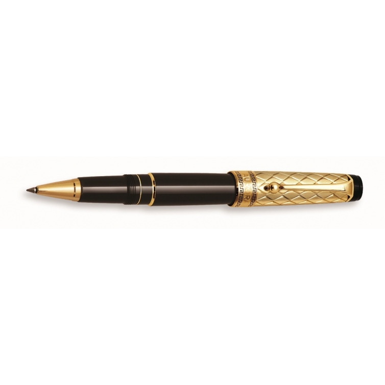 Riflessi Black with Gold Rollerball Pen AURORA - 1