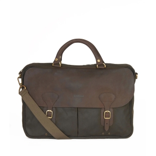 Wax and Leather Briefcase Taška cez rameno olive Barbour - 1