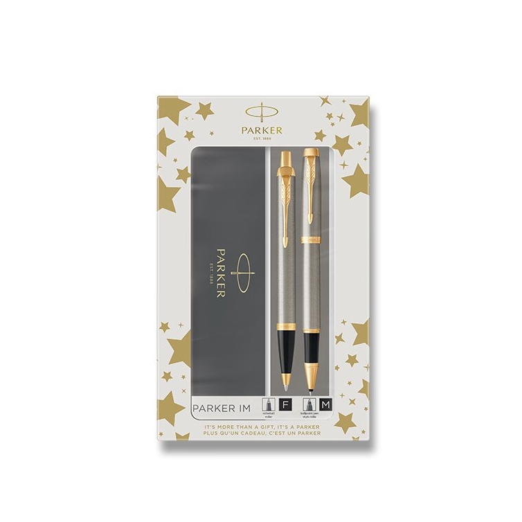 Dárkový set IM Roller a Kuličkové pero GT Brushed Metal Parker - 1