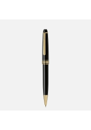 Élvezze a Meisterstück aranybevonatú Classique mechanikus ceruza időtlen eleganciáját. Fekete nemesgyantából készült, ikonikus Montblanc emblémával díszített hordóval készült ez a remekmű, amely kiváló minőségű írási élményt ígér. Aranyszínű klipszének, egyedi sorozatszámának és 140,2 x 12,5 mm-es méreteinek köszönhetően a kifinomultság fényűző szimbóluma.