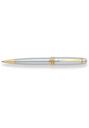  Kvalitní pero z mosazi lesklé stříbrné barvy s doplňky z 23k zlata.  Doživotní záruka na mechanické části 