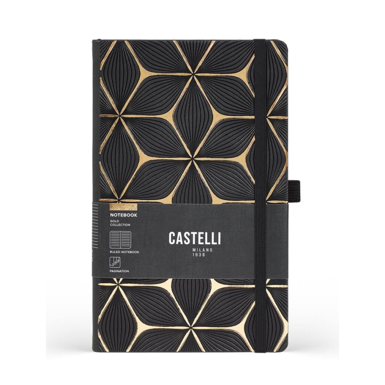 Cesello Gold Flower Notebook L ruled Moleskine - 3