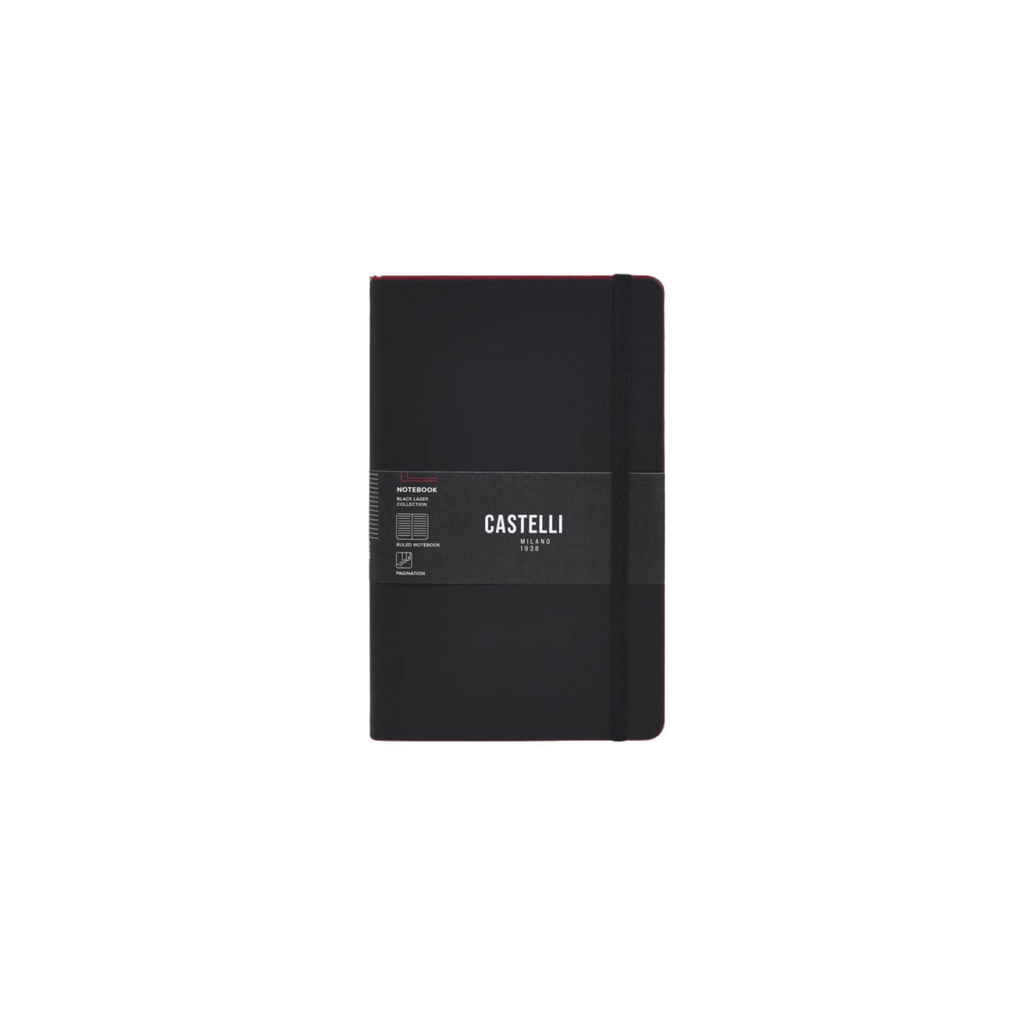Castelli Milano - Cesello Black Laser Red Notebook L Lined