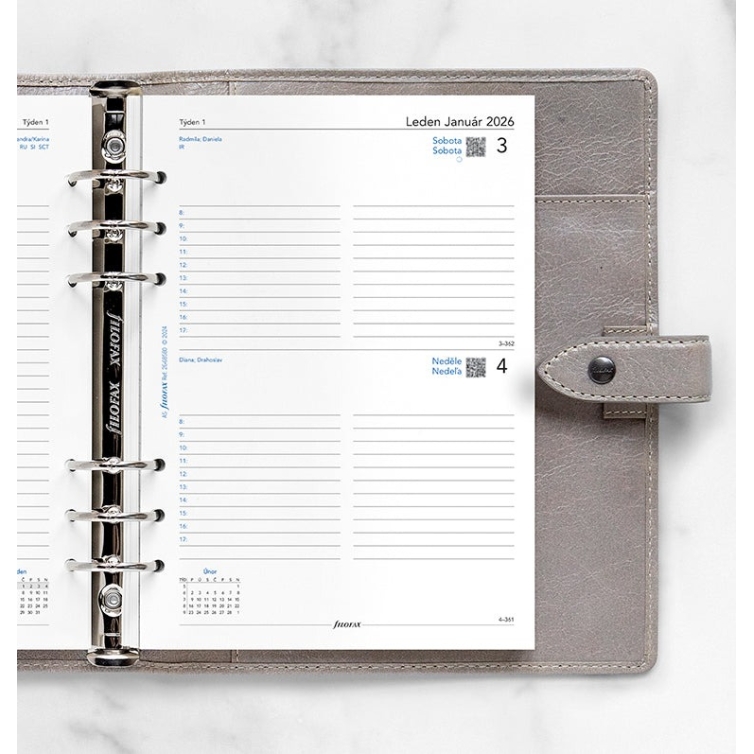 Calendar Refill One Day On A Page A5 2026 CS+SK Filofax - 1