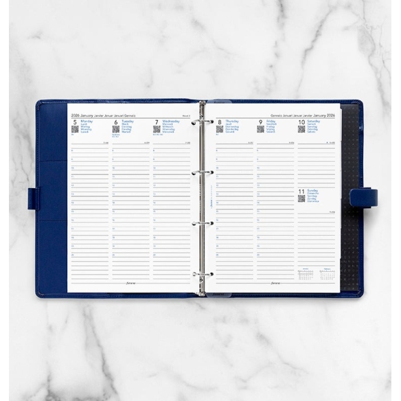 Calendar Refill Week On Two Pages A4 2026 multilanguage Filofax - 2