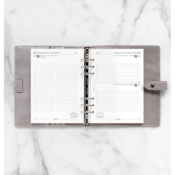 Ricarica calendario One Day On A Page A5 2026 multilingua Filofax - 2