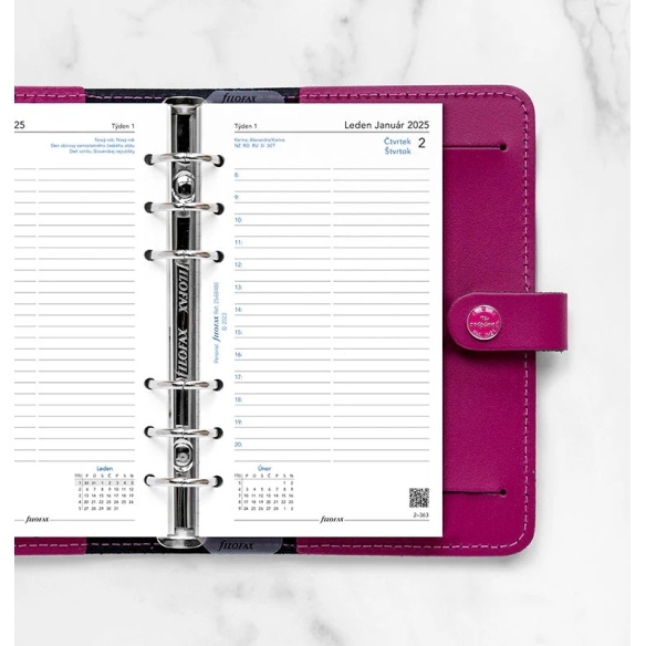 Calendar Refill One Day On A Page Personal 2025 CS+SK Filofax - 2