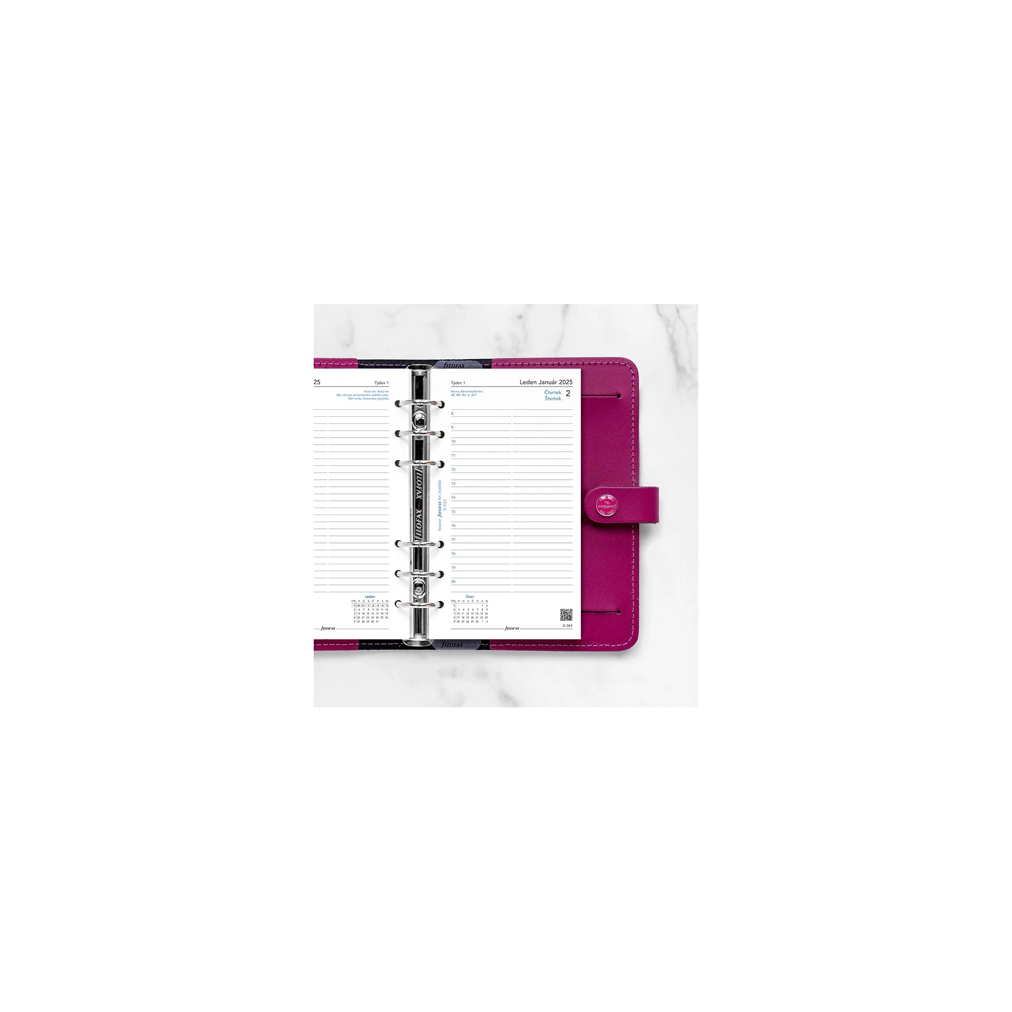 Filofax - Recambio De Calendario Un Día En Una Página Personal 2026 Cs+sk