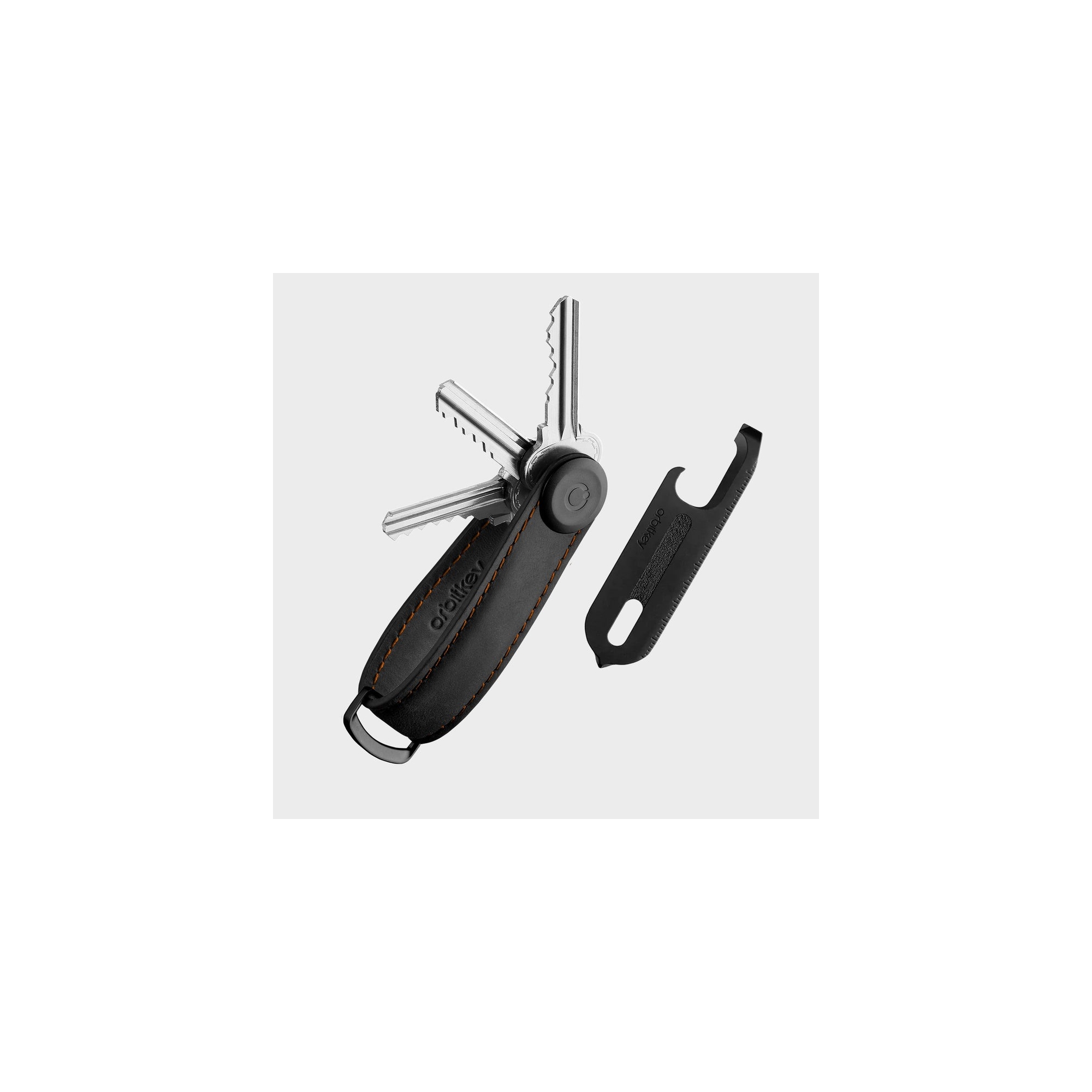 Orbitkey - Crazy Horse Gift Set Leather Keychain And Multitool For Keys, Black
