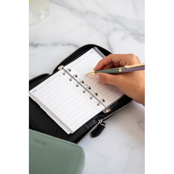 Norfolk Diary Pocket Zip Compact Black Filofax - 12