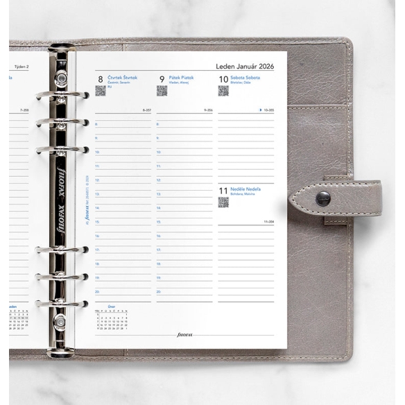 Kalendarz uzupełniany tydzień na dwóch stronach A5 2026 CS + SK Filofax - 3