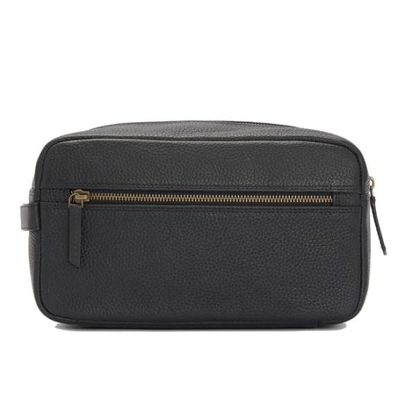 Highgate Leder-Kulturbeutel aus strukturiertem Leder, Schwarz, Barbour - 2