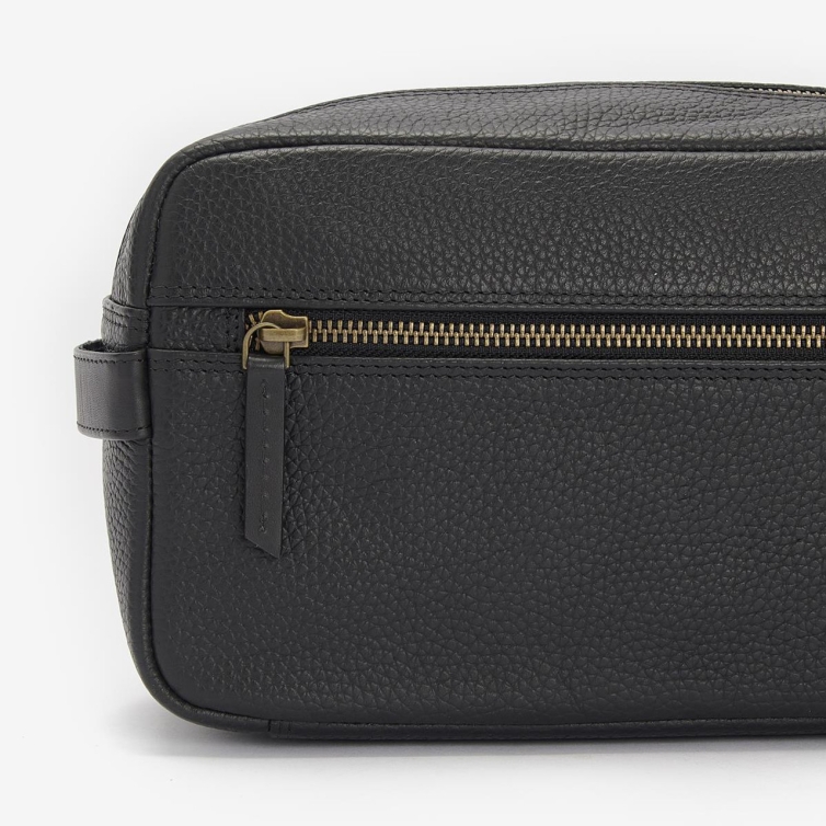 Highgate Leder-Kulturbeutel aus strukturiertem Leder, Schwarz, Barbour - 3