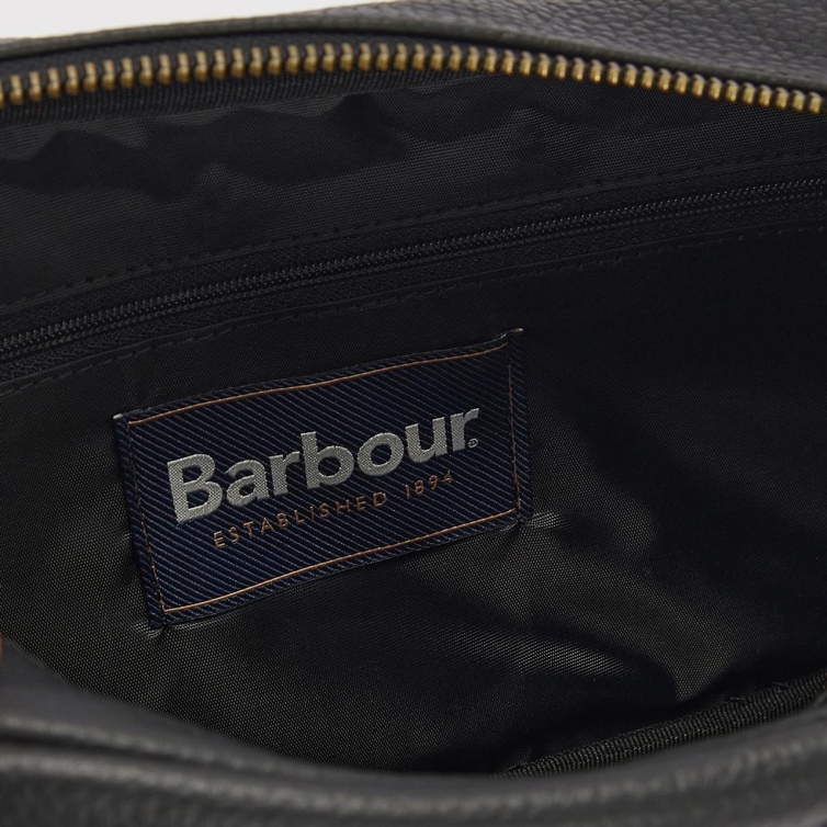 Highgate Leder-Kulturbeutel aus strukturiertem Leder, Schwarz, Barbour - 5