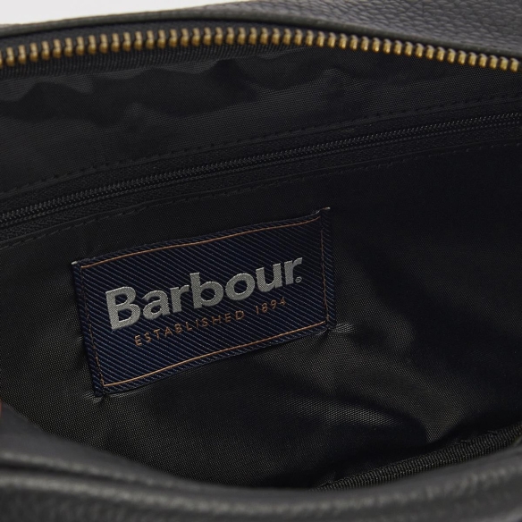 Highgate Leder-Kulturbeutel aus strukturiertem Leder, Schwarz, Barbour - 5