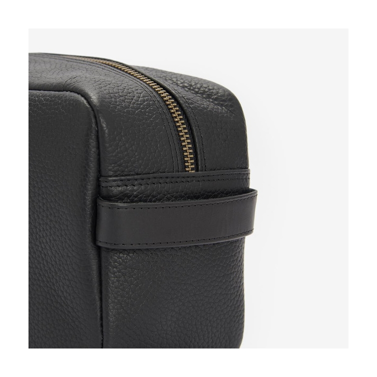 Highgate Leder-Kulturbeutel aus strukturiertem Leder, Schwarz, Barbour - 6