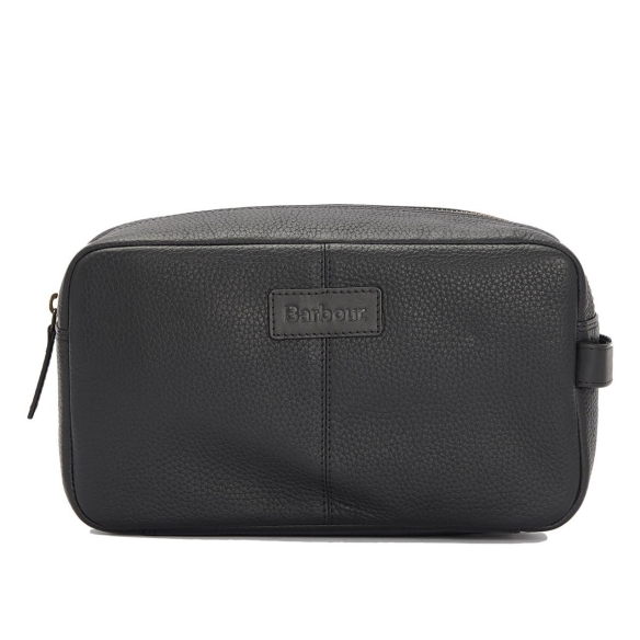 Highgate Leder-Kulturbeutel aus strukturiertem Leder, Schwarz, Barbour - 1