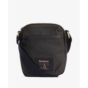 Woskowana torba na ramię Field Waxed Crossbody w kolorze czarnym oliwkowym Barbour - 1