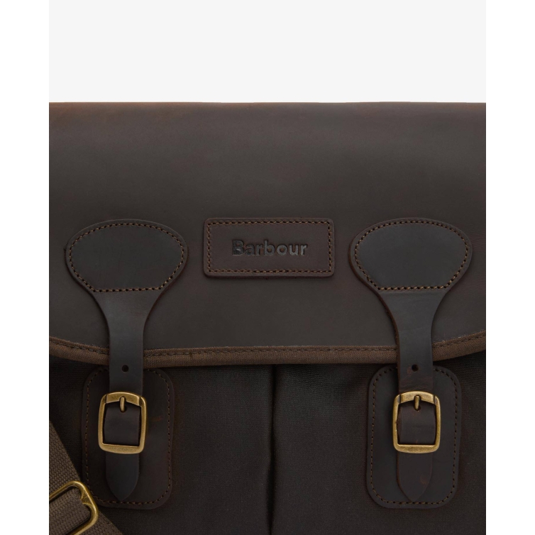 Kopija Field Waxed Crossbody voskirane torbe za rame crno-maslinaste Barbour - 4