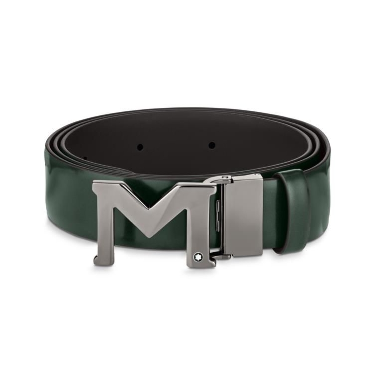 kopia av M-spänne Extreme 3.0 svart/enfärgat svart 35 mm vändbart läderbälte Svart Montblanc - 1