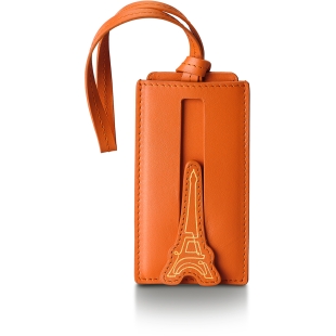Emily in Paris narancssárga bőr bőröndcímke Sheaffer - 1
