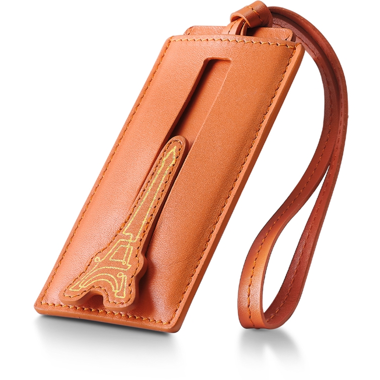Etichetta per bagaglio in pelle arancione Emily in Paris Sheaffer - 3