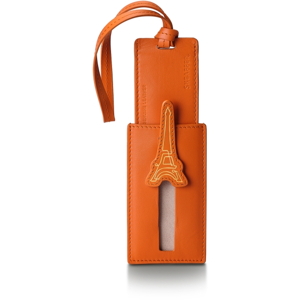 Emily in Paris oranje leren bagagelabel Sheaffer - 4