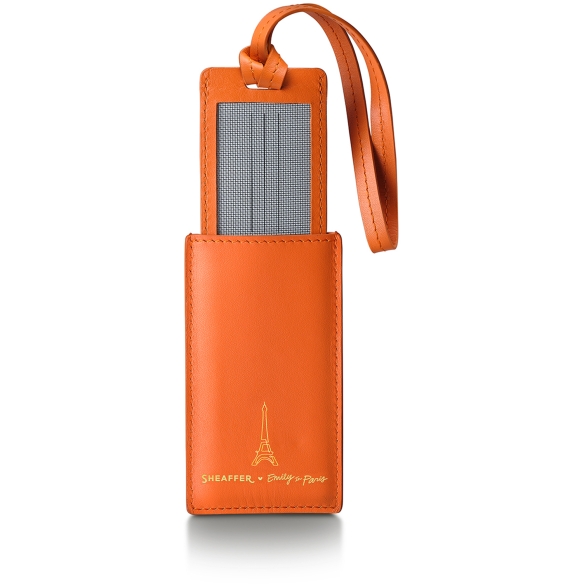 Étiquette à bagages en cuir orange Emily in Paris Sheaffer - 5