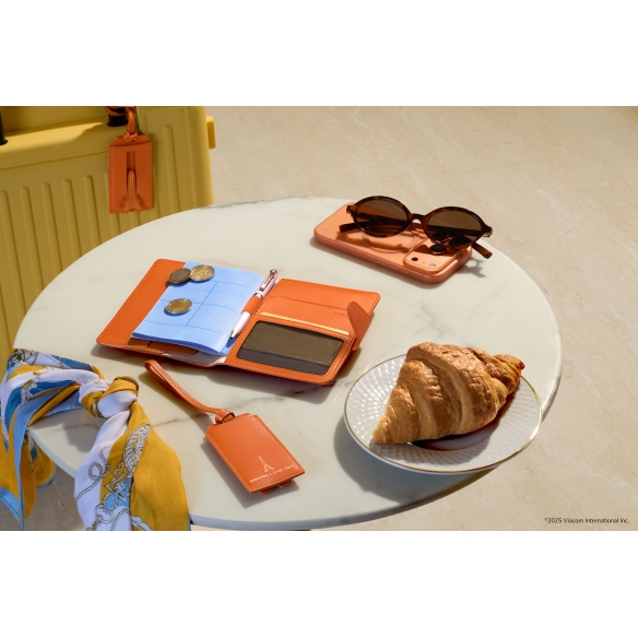 Etiqueta de equipaje de cuero naranja Emily in Paris Sheaffer - 7