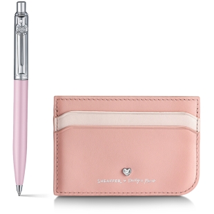Ensemble stylo bille Sentinel Emily in Paris et étui à cartes en cuir rose Sheaffer - 1
