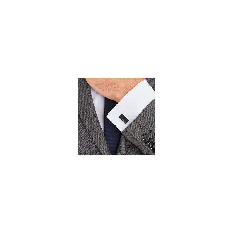 Steel Rectangular Cufflinks Black Montblanc - 3